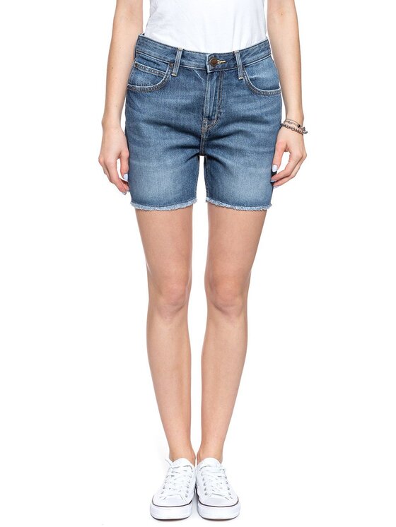 Lee Lee Pantaloncini di jeans BOYFRIEND Blu Loose Fit