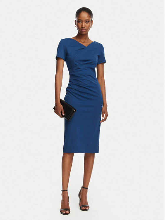 Rinascimento Rinascimento Kokteilinė suknelė CFC0129420003 Tamsiai mėlyna Slim Fit