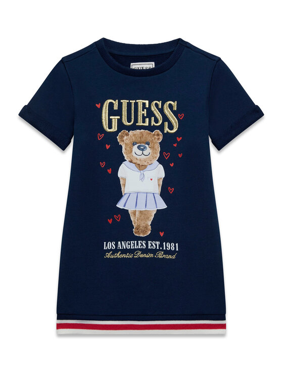 Guess Guess Každodenné šaty K6RK11 KAD74 Tmavomodrá Regular Fit