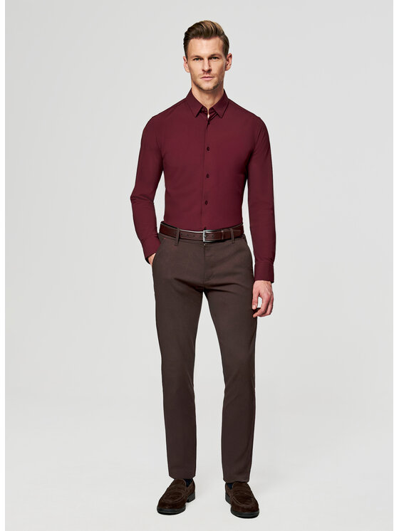 Pako Lorente Pako Lorente Koszula P26SF-1X-010 Bordowy Slim Fit