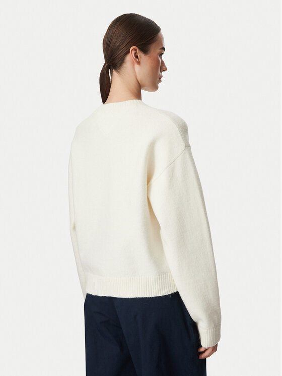 Tommy Jeans Tommy Jeans Sweater Fluffy Badge DW0DW23831 Fehér Regular Fit