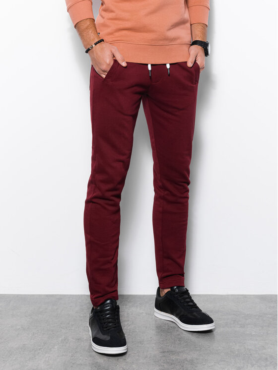 Ombre Ombre Teplákové kalhoty P946 Bordó Regular Fit