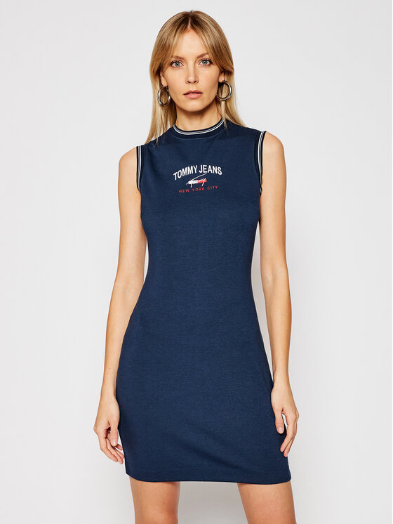 Tommy Jeans Vestito da giorno Timeless Script DW0DW09936 Blu scuro Slim Fit  • Modivo.it