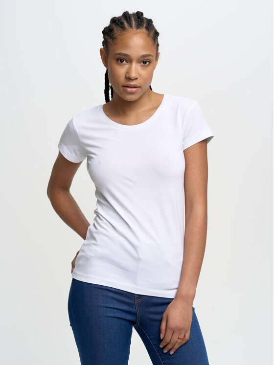 BIG STAR BIG STAR T-Shirt supiclassica_101 Biały Basic Fit