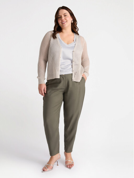 Fiorella Rubino Fiorella Rubino Cardigan M484L007853N011 Écru Boxy Fit