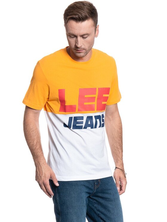 Lee Lee T-shirt COLOUR BLOCK TEE Giallo Regular Fit