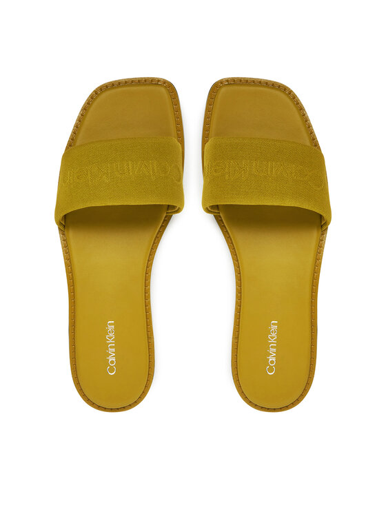 Calvin Klein Calvin Klein Şlapi Flat Slide - He HW0HW02378 Verde