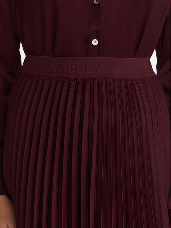 Marella Marella Spódnica plisowana Pontiac 2523106045 Bordowy Regular Fit
