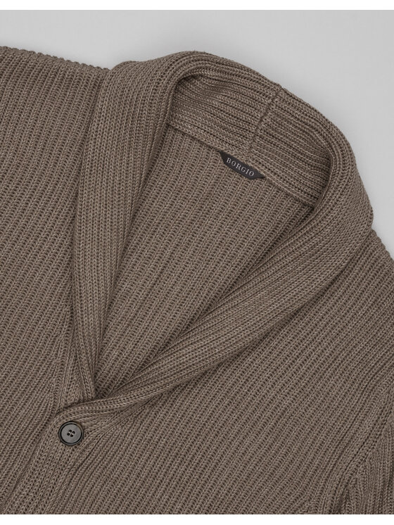 Borgio Borgio Kardigan magnano Brązowy Regular Fit