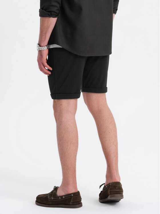 Ombre Ombre Szorty materiałowe OM-SRCS-0170 Czarny Regular Fit