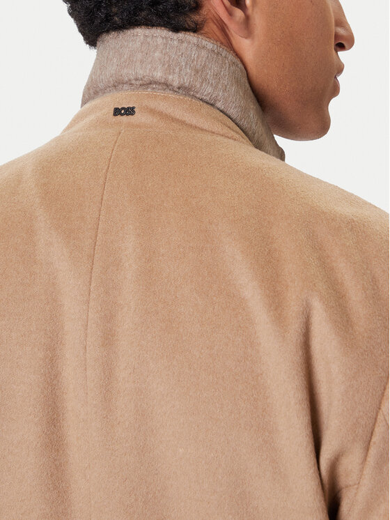 BOSS BOSS Vilnas mētelis Hyde 50549187 Bēšs Slim Fit