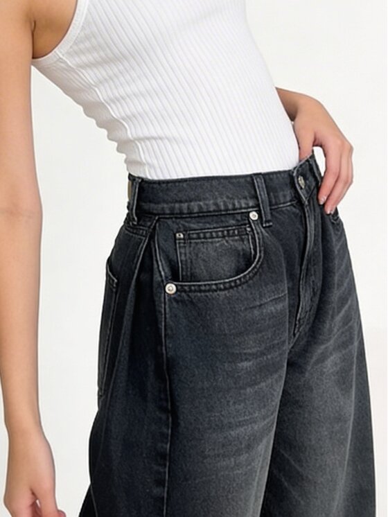 MissDenim MissDenim Jeansy Baggy Czarny Boyfriend Fit