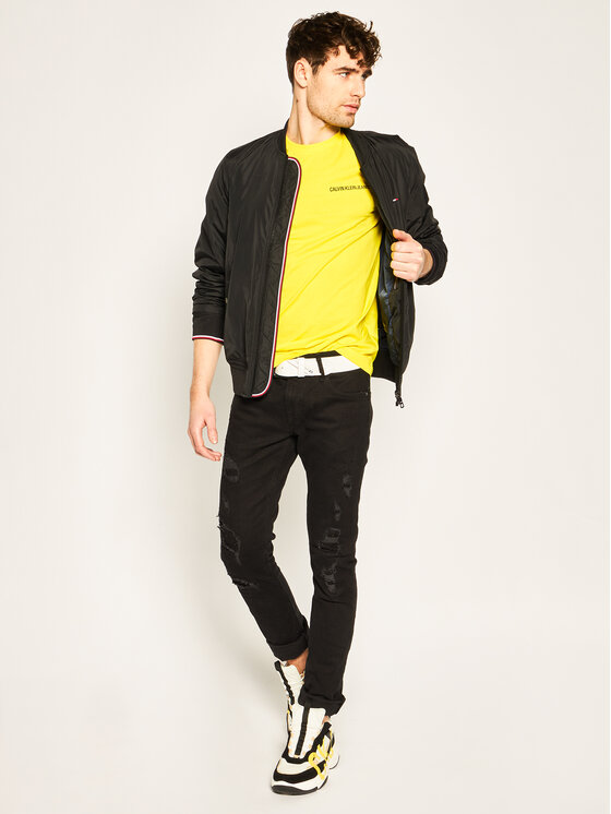 Calvin Klein Jeans T-shirt Slim Organic Cotton Logo J30J315245 Giallo Slim  Fit • Modivo.it