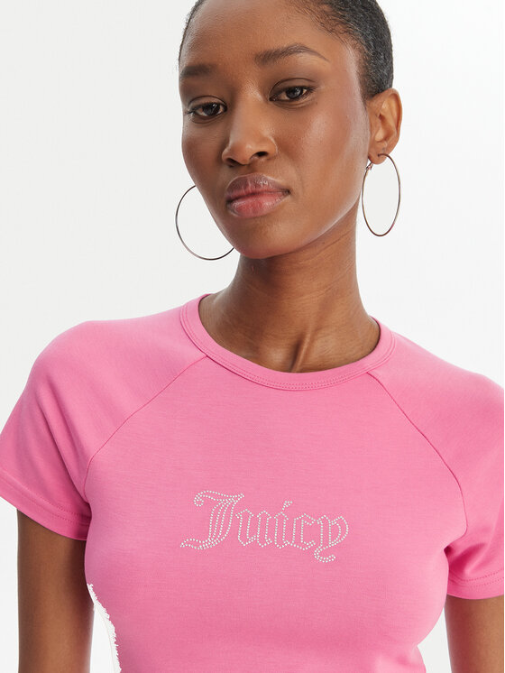 Juicy Couture Juicy Couture Marškinėliai Baby JCWCT126317 Rožinė Slim Fit
