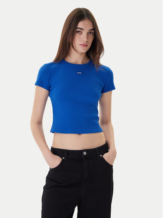 HUGO Hugo T-Shirt Baby 50510749 Modrá Slim Fit