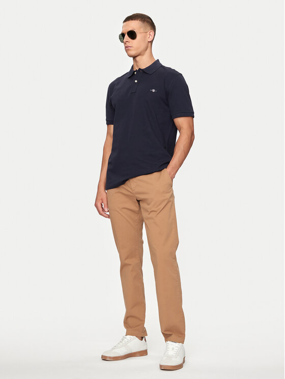 Gant Gant Polo Shield 2220 Granatowy Slim Fit