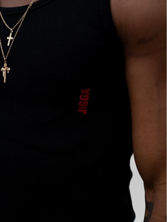 Jigga Wear Jigga Wear Tank top 128525 Klasyczna koszulka bez rękawów Czarny Regular Fit