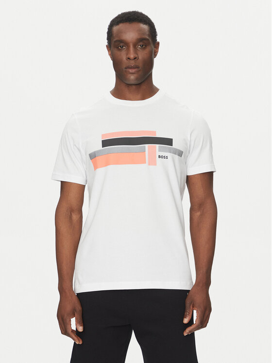 BOSS BOSS T-shirt Glamping 50538923 Bijela Relaxed Fit