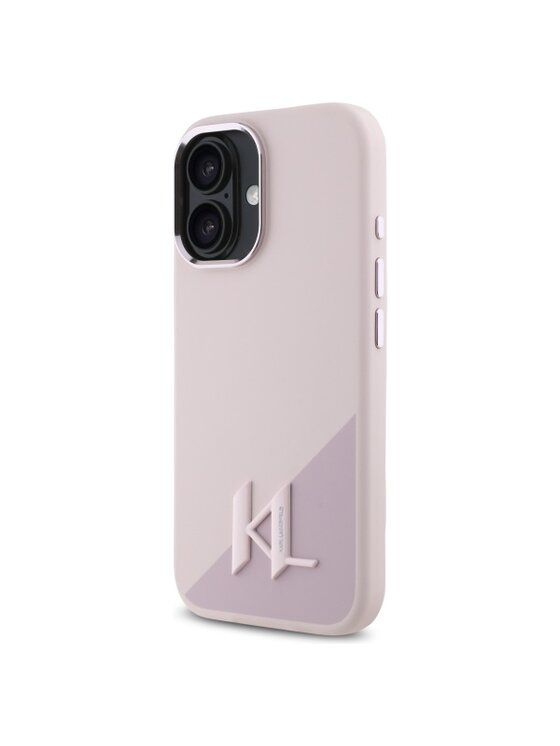KARL LAGERFELD KARL LAGERFELD Etui na telefon Silicone Shadow Metal Initial Różowy