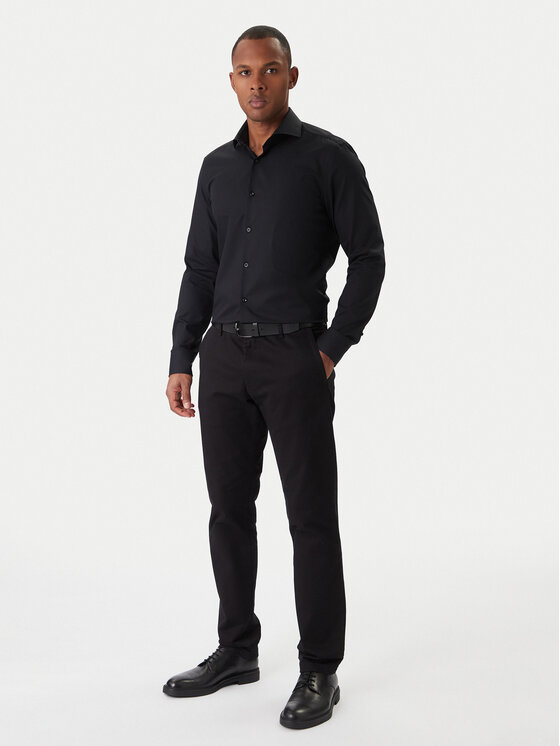 BOSS BOSS Marškiniai H-Hank 50550925 Juoda Slim Fit