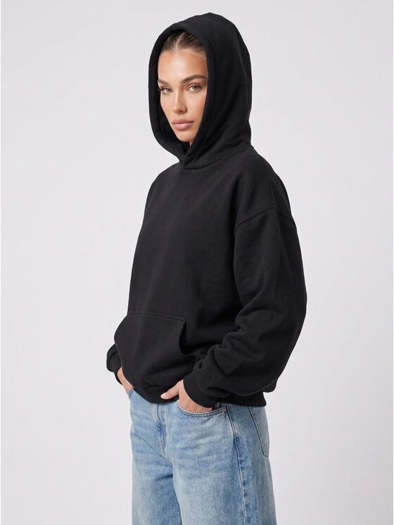 Urban City Urban City Bluza Szeroka luźna klasyczna 133333 Czarny Oversize