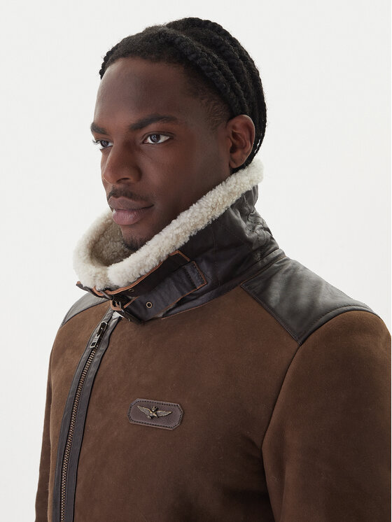 Aeronautica Militare Aeronautica Militare Lederjacke 252PN0164U100893 Braun Regular Fit