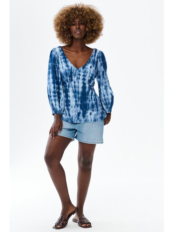 blue shadow blue shadow Bluzka Lundi Niebieski Regular Fit