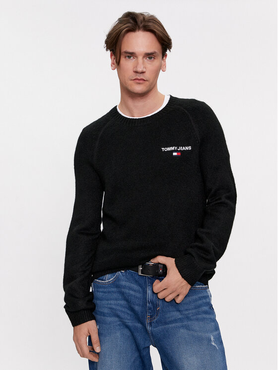 Tommy Jeans Pulover DM0DM17756 Negru Regular Fit