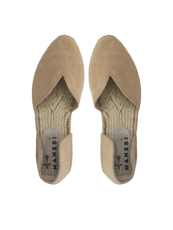 Manebi Manebi Espadrilles Suede Open-Side Flats K 1.1 O0 Beige