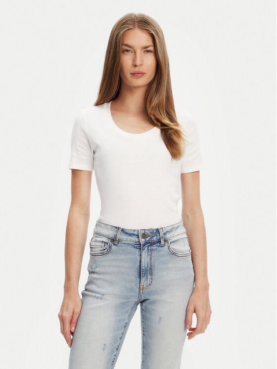 United Colors Of Benetton United Colors Of Benetton Majica 3GA2D1066 Bela Slim Fit