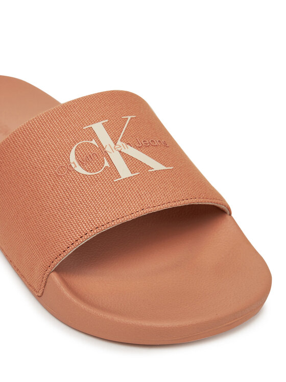 Calvin Klein Jeans Calvin Klein Jeans Klapki Slide Monogram Wn YW0YW01835 Koralowy