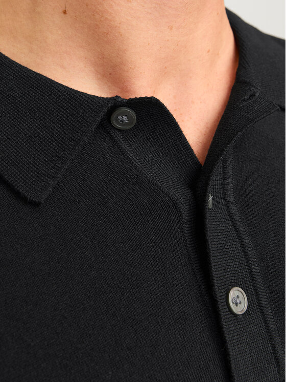 Jack&Jones Jack&Jones Тениска с яка и копчета William 12259650 Черен Regular Fit