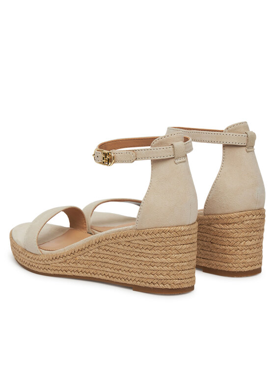 Tommy Hilfiger Tommy Hilfiger Espadrillid Suede Ankle Mid Wedge Espadrille FW0FW08479 Beež
