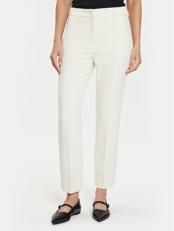 Weekend Max Mara Weekend Max Mara Kalhoty z materiálu Freda 2425136031 Écru Regular Fit