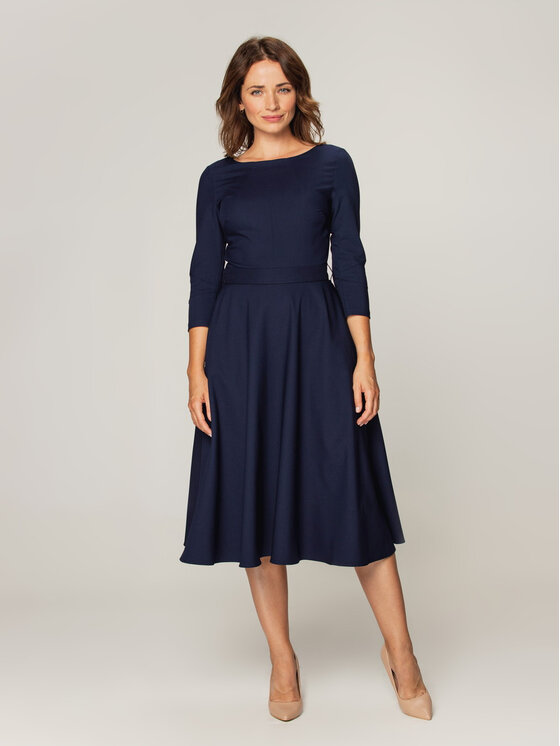 Willsoor Willsoor Sukienka koktajlowa 67340 Granatowy A-Line Fit