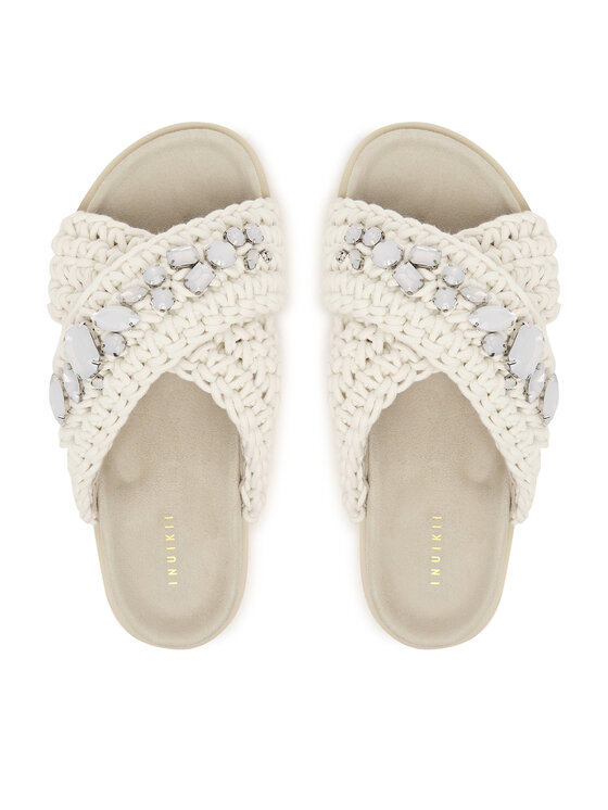 Inuikii Inuikii Ciabatte Woven Stones 1004.003.0073 Bianco