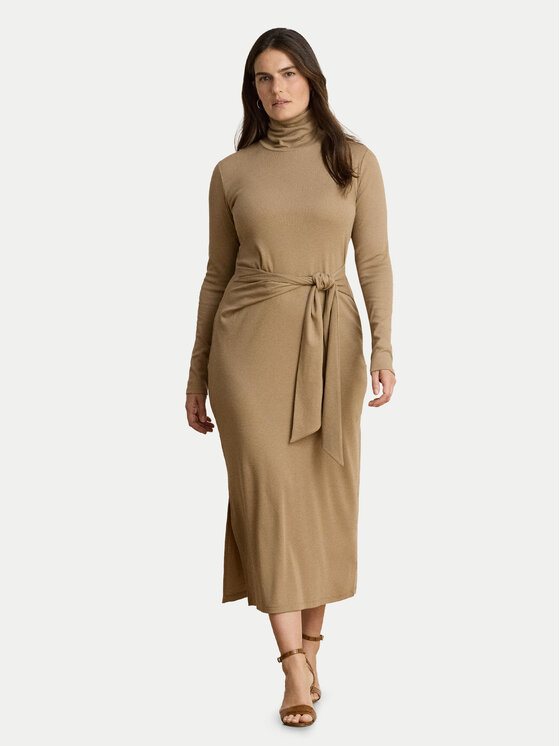 LAUREN RALPH LAUREN LAUREN RALPH LAUREN Úpletové šaty 200980028500 Tmavě béžová Slim Fit