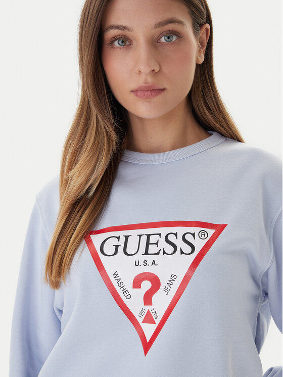 Guess Guess Μπλούζα W2YQ16 KBA11 Γαλάζιο Regular Fit