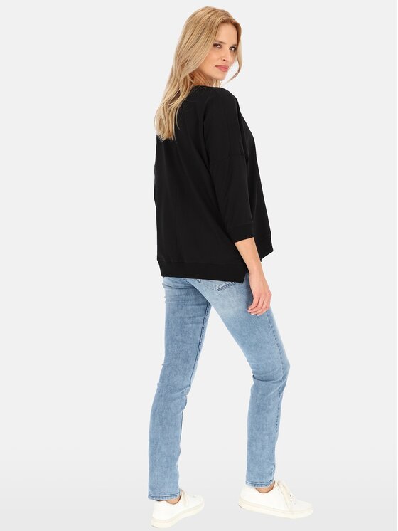Perso Perso T-Shirt TLE240511F Czarny Regular Fit