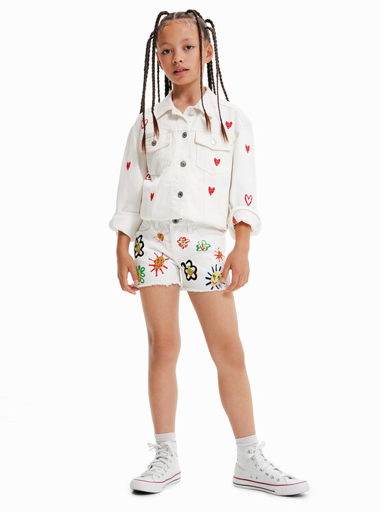 Desigual Desigual Kratke traperice 23SGDD07 Bijela Regular Fit