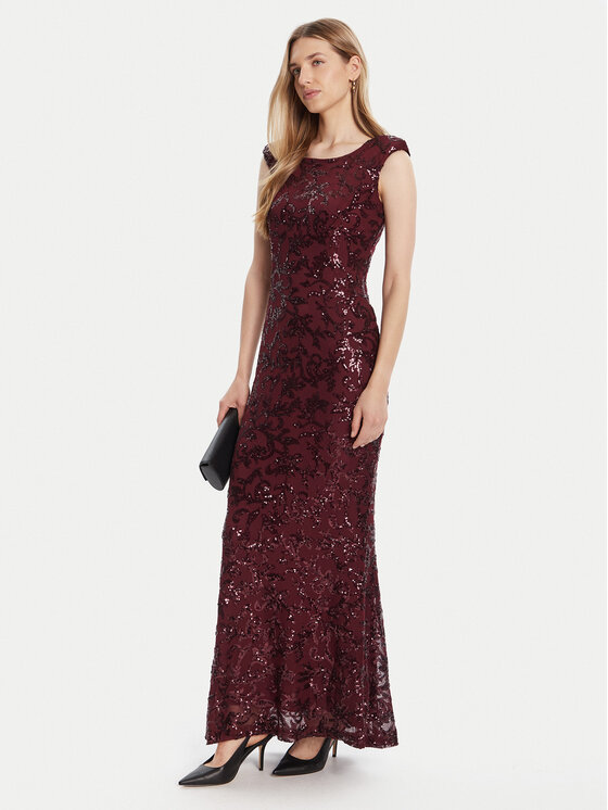 Rinascimento Rinascimento Abendkleid CFC0125132003 Dunkelrot Slim Fit