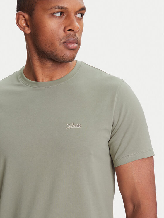 Guess Guess Marškinėliai M4GI70 KC9X0 Chaki Slim Fit