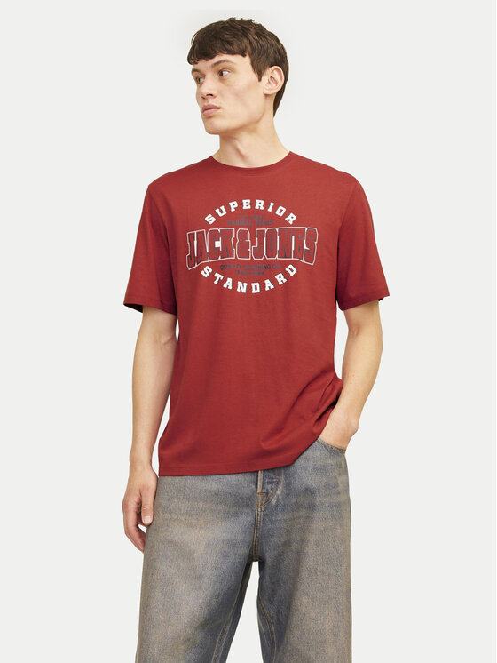 Férfi Póló Jack&Jones, Méret: XL, Piros, Logo 12254862