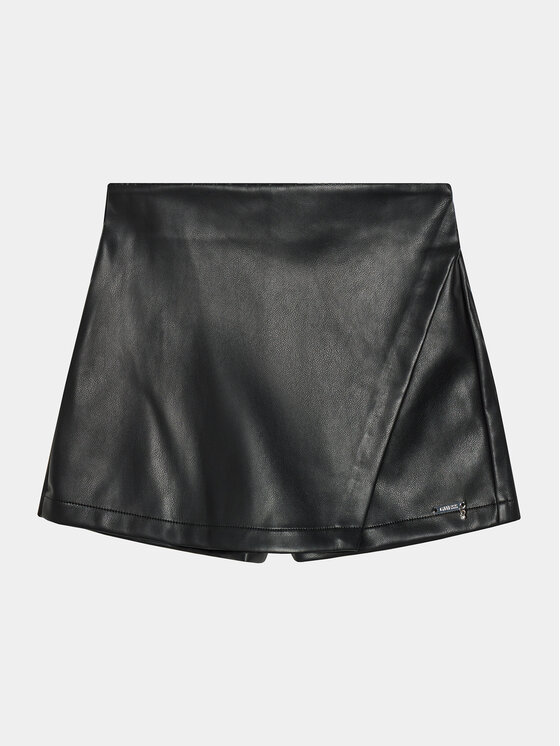 Guess Pantaloni scurți din imitație de piele J4RD04 WE8D0 Negru Regular Fit