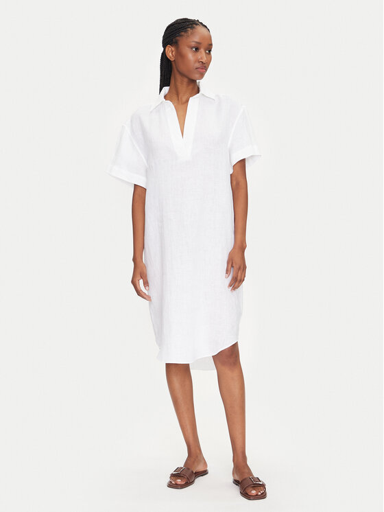 Gant Gant Sommerkleid 4503433 Weiß Relaxed Fit