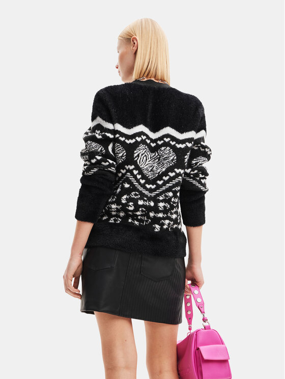Desigual Desigual Пуловер 23WWJF56 Черен Regular Fit