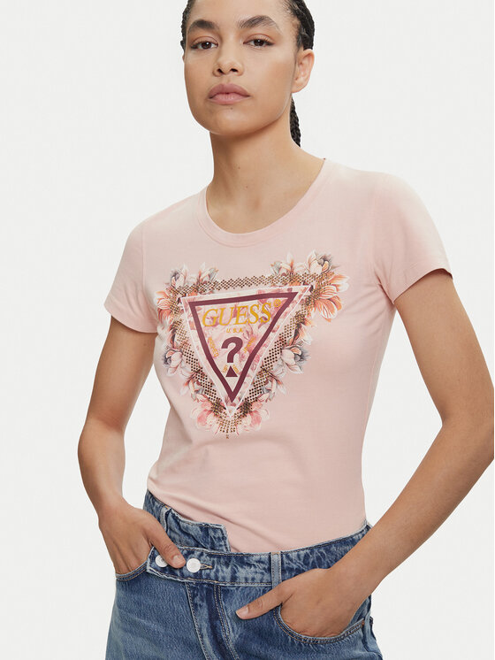 Guess Guess T-Shirt W5YI08 J1314 Pomarańczowy Regular Fit