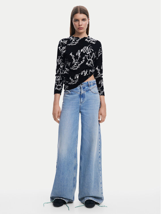Desigual Desigual Svetr 25SWJF04 Černá Regular Fit