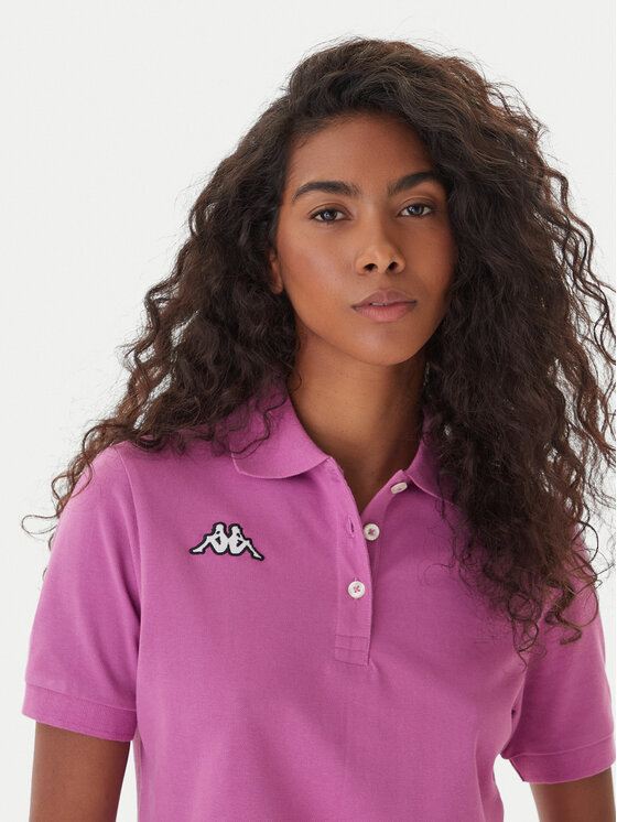 Kappa Kappa Тениска с яка и копчета Logo Sharas Wss 302B3C0 Виолетов Regular Fit