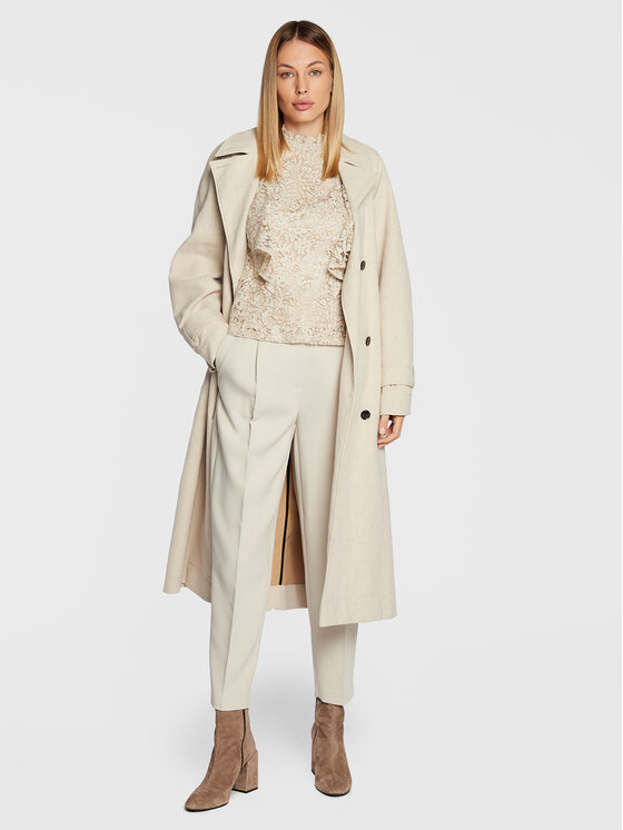 Bruuns Bazaar Bruuns Bazaar Hlače iz tkanine Cindysus Dagny BBW2393 Écru Loose Fit
